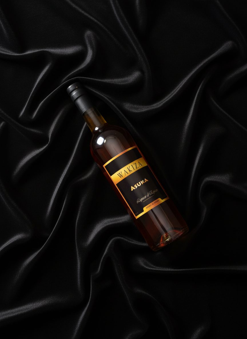 Bouteille WAKIZA ASUKA sur satin noir